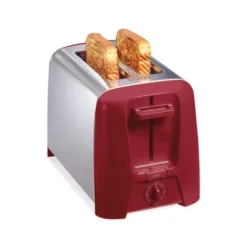 Hamilton Beach 2 Slice Metal Toaster 22623V: Retro Bread Toaster, Red, 750W, Compact Kitchen Appliance -Kitchen Appliances GUEST 5f92ec71 5989 4ac1 95cc dad03c7b6ea9