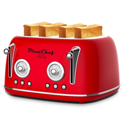 ELJGET Toaster 4 Slice, Retro Stainless With 6 Bread Shade Settings, 1.5''Wide Slots Toaster With Cancel/Defrost/Bagel, Dual Independent Control Panel 1 ELJGET Toaster 4 Slice, Retro Stainless With 6 Bread Shade Settings, 1.5''Wide Slots Toaster With Cancel/Defrost/Bagel, Dual Independent Control Panel