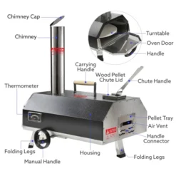 CuisinSmart Pizza Oven Portable 12" Outdoor Wood Fired Pizza Oven With Built-in Thermometer Stainless Steel Pizza Stove For Outside Camping Picnics -Kitchen Appliances GUEST 6080cfa1 94d5 4676 95d9 9f6182f1c736