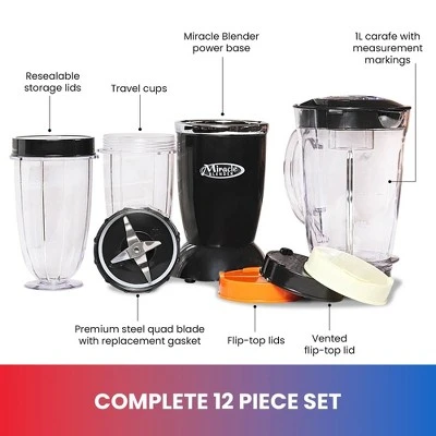 Total Chef 12pc Miracle Blender With Travel Cups 3 Total Chef 12pc Miracle Blender With Travel Cups - Image 3