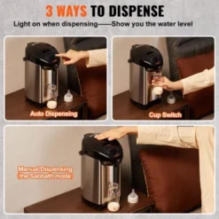 VEVOR Hot Water Dispenser, Adjustable 4 Temperatures Water Boiler And Warmer, 304 Stainless Steel Countertop Water Heater, 3-Way Dispense, 5L/169 Oz -Kitchen Appliances GUEST 61726255 f29c 4a6d 814b 3e5c9f84c103