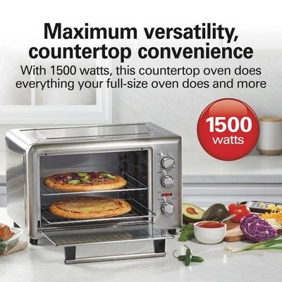 Hamilton Beach Countertop Oven With Convection & Rotisserie SS 31103D: 1500W Toaster Oven, Freestanding, Dishwasher-Safe Parts 1 Hamilton Beach Countertop Oven With Convection & Rotisserie SS 31103D: 1500W Toaster Oven, Freestanding, Dishwasher-Safe Parts