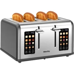 Mecity 4-Slice Toaster, Touch Screen, Dual Control, Defrost/Reheat, 1650W, Stainless Steel -Kitchen Appliances GUEST 620bc022 039d 431d aaf5 832aca531b1f