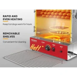 ROVSUN 49QT/46L Hot Dog Steamer, 2-Tier Hut Steamer, Hot Dog Steamer Bun Warmer Cooker 270 Hot Dogs & 58 Buns Capacity With Drawer, Removable Shelves -Kitchen Appliances GUEST 62602ad4 37c6 4f1c 9222 956a9ea1131b