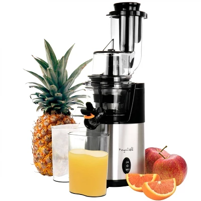 MegaChef Pro Stainless Steel Slow Juicer: Silver Electric Juice Maker, 200W, Dishwasher-Safe, 2L Capacity, 1 Speed 8 MegaChef Pro Stainless Steel Slow Juicer: Silver Electric Juice Maker, 200W, Dishwasher-Safe, 2L Capacity, 1 Speed - Image 8