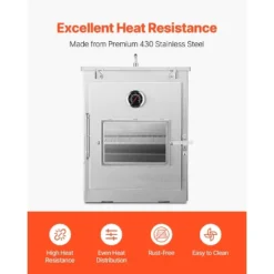 VEVOR Foldable Camping Oven, Stainless Steel Portable Camping Stove, With 3 Tier Grill, Handle And Thermometer, Use With Wood Burning Fire, Silver 11 VEVOR Foldable Camping Oven, Stainless Steel Portable Camping Stove, With 3 Tier Grill, Handle And Thermometer, Use With Wood Burning Fire, Silver -Kitchen Appliances GUEST 6445f3d4 381e 48d3 9631 eb2f6f88c998