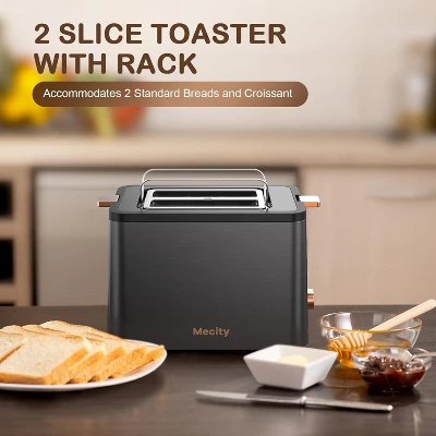 Mecity 2 Slice Toaster With Timer, Long Slots, 800W 1 Mecity 2 Slice Toaster With Timer, Long Slots, 800W