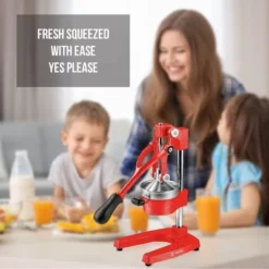 Eurolux Professional Cast Iron Citrus Juicer, Manual Hand Press, Heavy Duty, Stainless Steel Cup, Red -Kitchen Appliances GUEST 668ddaa5 72ae 4e4a bd0f 7c2385dc1cdc