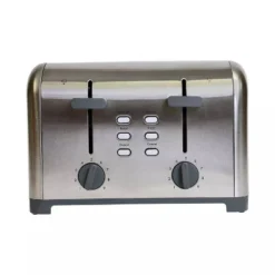 Kenmore 4 Slice Wide Slot Toaster - Stainless Steel: Koolatron, Automatic Shut-Off, 1400W, Bagel & Toasters, 2-Year Warranty