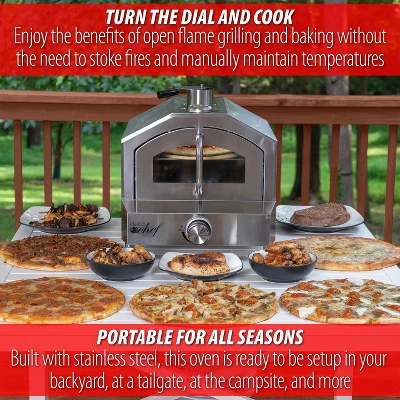 Deco Chef 2-in-1 Propane Gas Pizza Oven & Grill, Portable, With Pizza Stone, Peel, Rack 5 Deco Chef 2-in-1 Propane Gas Pizza Oven & Grill, Portable, With Pizza Stone, Peel, Rack - Image 5