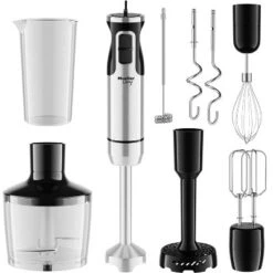 Mueller Immersion Blender Handheld - 8 Speed Stainless Steel Electric Hand Blender, 3 In 1 Emulsion Blender Handheld With Turbo Mode -Kitchen Appliances GUEST 67d5cc67 81e6 4f0f 94c9 6aea37219ba9