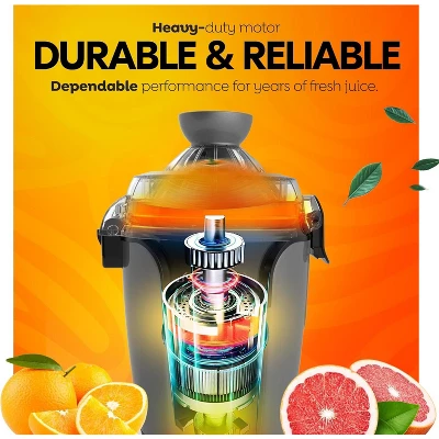 Eurolux Hands-Free Electric Citrus Juicer, Powerful Motor, Easy To Clean, Gray 4 Eurolux Hands-Free Electric Citrus Juicer, Powerful Motor, Easy To Clean, Gray - Image 4