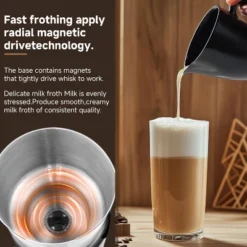 Electric Milk Frother, 8-IN-1 Multi-function Milk Frother And Steamer 21 Oz, 550W Split Stainless Steel Steamer For Coffee,Milk Froth,Chocolate Milk