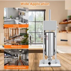 Garvee Sausage Stuffer, Manual 22Lbs/10L Sausage Maker Machine, Meat Stuffer With Dual Speed, Stainless Steel Sausage Filler With 4 Stuffing Tubes