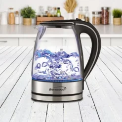 Brentwood 1.7L Tempered Glass Electric Tea Kettle In Black