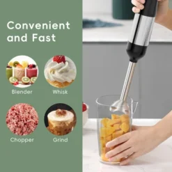 WHALL Cordless Hand Blender, 5-in-1 Immersion Blender With 2000mAh Battery, Beaker, Chopper, Whisk, Milk Frother, BPA-Free, Dishwasher Safe