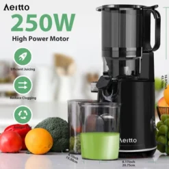Aeitto Max5 Masticating Juicer, Cold Press Juicer Machines With 5.3" Large Feed Chute,1.7L Large Capacity, 250W Whole Slow Juicer -Kitchen Appliances GUEST 72642aa5 8692 495b a5c2 29b5959591c8