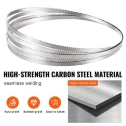 VEVOR Band Saw Blade, 51.2x0.63x0.02 Inch, 5 PCS/Pack Meat Bandsaw Blades For Replacement, Carbon Steel Blade, Meat Cutting, Silver -Kitchen Appliances GUEST 7310a08c 80cd 4c28 b3dc b8c5d3f6c80a