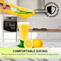 Amco 2-in-1 8.8-Inch Aluminum Squeezer - Comfortable Juicing For Strain-Free Experience, Kitchen Gadget For Juicing Lemons Or Oranges (Yellow) -Kitchen Appliances GUEST 7342a007 c98a 4df9 9d20 c236d4fd3f50