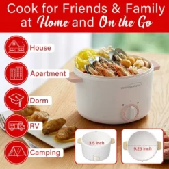 Brentwood 3.2-Qt. Multi-Function Electric Hot Pot Cooker With Food Steamer And Ceramic Non-Stick Coating, White, HPS-3302W 15 Brentwood 3.2-Qt. Multi-Function Electric Hot Pot Cooker With Food Steamer And Ceramic Non-Stick Coating, White, HPS-3302W -Kitchen Appliances GUEST 73d4b9ed 2ab1 40ac a727 ceffeb769398