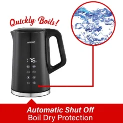 Brentwood 1,100-Watt 1.7-L Cordless Cool-Touch Digital Electric Kettle With Stainless Steel Interior, BTWKT2015DBK In Black 15 Brentwood 1,100-Watt 1.7-L Cordless Cool-Touch Digital Electric Kettle With Stainless Steel Interior, BTWKT2015DBK In Black -Kitchen Appliances GUEST 754c7e2b b369 4df5 8d04 cb2e294b012a