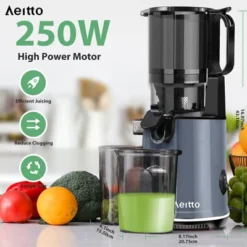 Ecoself Cold Press Juicer – 5.3" Large Feed Chute, 1.7L Capacity, Slow Masticating Juicer For Maximum Nutrients, Easy To Clean Juicer Machine Grey 20 Ecoself Cold Press Juicer – 5.3" Large Feed Chute, 1.7L Capacity, Slow Masticating Juicer For Maximum Nutrients, Easy To Clean Juicer Machine Grey -Kitchen Appliances GUEST 760a5322 51d0 431c 9893 18a8cdc5528c