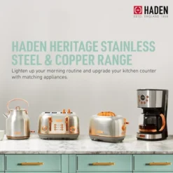 Haden Heritage 4 Slice Wide Slot Stainless Steel Toaster Bundled With 12 Cup Programmable Drip Coffee Maker Coffee Machine, Steel & Copper 10 Haden Heritage 4 Slice Wide Slot Stainless Steel Toaster Bundled With 12 Cup Programmable Drip Coffee Maker Coffee Machine, Steel & Copper -Kitchen Appliances GUEST 77301e0a 3ab8 4c24 8d08 7d548e675c26