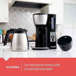 Black & Decker BLACK+DECKER 12 Cup Thermal Programmable Coffee Maker With Brew Strength And VORTEX Technology, Black/Steel -Kitchen Appliances GUEST 779dd409 d489 42f7 85c7 7452b5695499