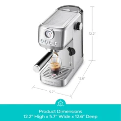 CASABREWS 3700Gense, 20 Bar Espresso Machine And Coffee Maker With Milk Frother, Silver