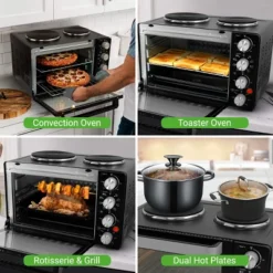 NutriChef 30+ Quart Countertop Convection Oven Cooker - 1500W Heating, Rotisserie, Dual Hot Plates, 120V - Black 9 NutriChef 30+ Quart Countertop Convection Oven Cooker - 1500W Heating, Rotisserie, Dual Hot Plates, 120V - Black -Kitchen Appliances GUEST 78df814a f3db 498c 8ab4 54378291c863