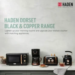 Haden Dorset 2 Slice Wide Slot Stainless Steel Toaster Bundled With 12 Cup Programmable Drip Coffee Maker Coffee Machine, Black & Copper -Kitchen Appliances GUEST 7932899f 2159 4fae 9202 2b5d1fe4006a