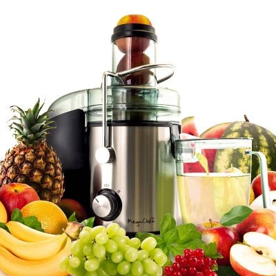 MegaChef Wide Mouth Juice Extractor - Silver: 800W Juicer Machine, 2 Speeds, Easy Clean, 32oz Capacity 1 MegaChef Wide Mouth Juice Extractor - Silver: 800W Juicer Machine, 2 Speeds, Easy Clean, 32oz Capacity