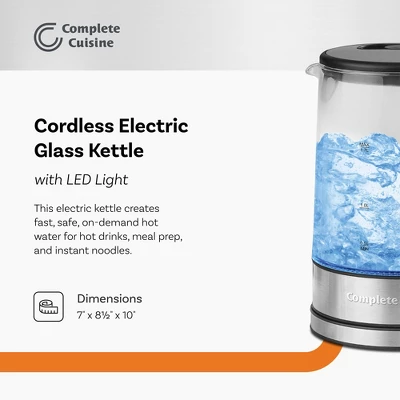 Complete Cuisine CC-EK-1000 Standard Electric Kettle, Electric Tea Kettle With Stainless-Steel Heating Element, 1.7 Liters 1 Complete Cuisine CC-EK-1000 Standard Electric Kettle, Electric Tea Kettle With Stainless-Steel Heating Element, 1.7 Liters