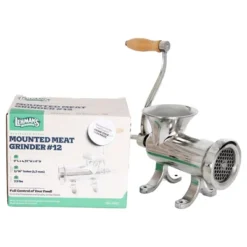 Lehman's Clamp-Down Meat Grinder #22, Manual Hand-Cranked Stainless Steel Meat Grinder For Home Use, Easy To Clean And Store