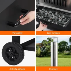 15"x22"x62" Wood Fired Pizza Oven Outdoor Pizza Maker Grill With Waterproof Cover & Wheels -Kitchen Appliances GUEST 7b016e2a cf9f 4db7 b59f 2aa3d73ad050