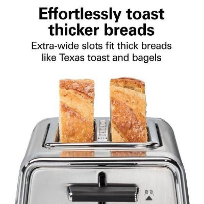 Hamilton Beach Modern Chrome 2-Slice Toaster - 22785: Stainless Steel, Bagel & Defrost Options, Extra Wide Slots 4 Hamilton Beach Modern Chrome 2-Slice Toaster - 22785: Stainless Steel, Bagel & Defrost Options, Extra Wide Slots - Image 4
