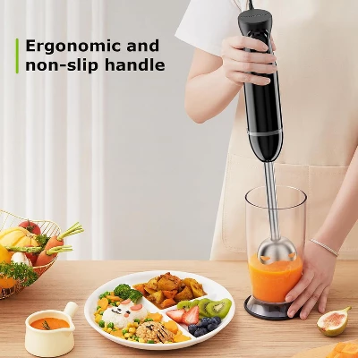 Bonsenkitchen Hand Blender, 2-Speed Immersion Blender With Stainless Steel Blades For Soup, Smoothies, Puree, Baby Food, Portable Stick Mixer 5 Bonsenkitchen Hand Blender, 2-Speed Immersion Blender With Stainless Steel Blades For Soup, Smoothies, Puree, Baby Food, Portable Stick Mixer - Image 5