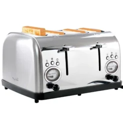 MegaChef 4 Slice Wide Slot Toaster With Variable Browning In Silver -Kitchen Appliances GUEST 7ce04e39 5718 42a6 b7cb d3f73ef07276