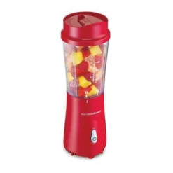 Hamilton Beach SingleServe Blender 51101RV: Personal Blender, 14 Oz Capacity, 175W, Dishwasher-Safe, Red