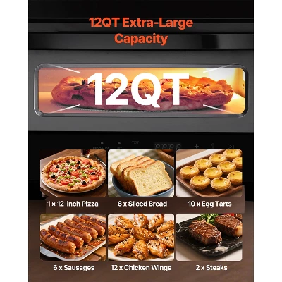 VEVOR Electric Pizza Oven, Smart Pizzas Maker Indoor With 5 Preset, 12-Inch Countertop Pizza Cooker W/ Touch Srceen, 750℉ Max Temp, Silver&Grey 3 VEVOR Electric Pizza Oven, Smart Pizzas Maker Indoor With 5 Preset, 12-Inch Countertop Pizza Cooker W/ Touch Srceen, 750℉ Max Temp, Silver&Grey - Image 3