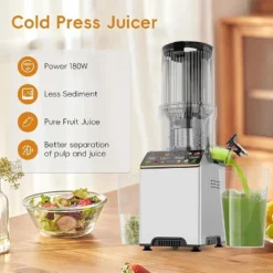 WHALL® Cold Press Juicer Machine With Touchscreen, Slow Masticating Machines With 4.5" Extra Large Feed Chute, Reverse Function, Soft & Hard Models -Kitchen Appliances GUEST 7f037407 a129 4436 9863 757a150b61a3