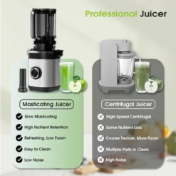 Teendow Cold Press Juicer Machine, High Juice Yield, Whole Fruit & Vegetable Extractor, BPA-Free, Slow Masticating Juicer -Kitchen Appliances GUEST 7f2c27ce 1b70 46fb 9935 aa2008c3c8b5 1