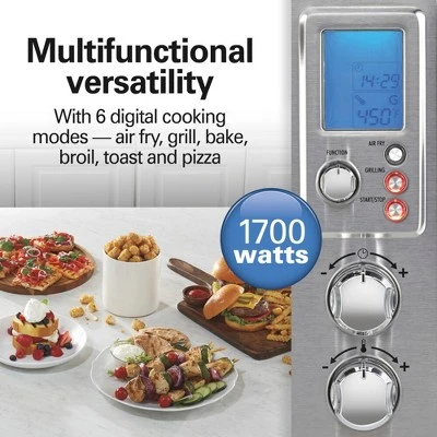 Hamilton Beach Sure - Crisp Air Fry & Grilling Oven 6 Slice Capacity Stainless Steel Exterior 31395: Toaster Oven, 1700W, Convection, Freestanding 1 Hamilton Beach Sure - Crisp Air Fry & Grilling Oven 6 Slice Capacity Stainless Steel Exterior 31395: Toaster Oven, 1700W, Convection, Freestanding