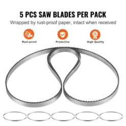 VEVOR Band Saw Blade, 51.2x0.63x0.02 Inch, 5 PCS/Pack Meat Bandsaw Blades For Replacement, Carbon Steel Blade, Meat Cutting, Silver -Kitchen Appliances GUEST 80e53455 a1e1 45cc 8bb3 d7cfb5777fda