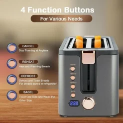 Mecity 4-Slice Long Slot Toaster - Stainless Steel, 1300W, 6 Browning Settings, With Warming Rack & Removable Crumb Tray -Kitchen Appliances GUEST 810706be ca6b 4e02 908a aa3d3f1eb2f1