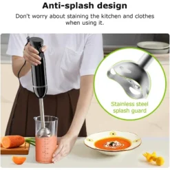Bonsenkitchen Hand Blender, 2-Speed Immersion Blender With Stainless Steel Blades For Soup, Smoothies, Puree, Baby Food, Portable Stick Mixer 11 Bonsenkitchen Hand Blender, 2-Speed Immersion Blender With Stainless Steel Blades For Soup, Smoothies, Puree, Baby Food, Portable Stick Mixer -Kitchen Appliances GUEST 81f2b9a1 5a9d 4018 ab0b 28a50b98ca54