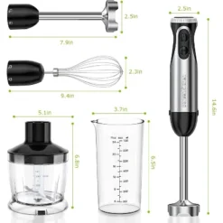 Bonsenkitchen Immersion Blender, 20 Variable Speeds & Turbo, 4-In-1 Stainless Steel Handheld Blender Stick Mixer With Egg Whisk, Beaker & Chopper Bowl -Kitchen Appliances GUEST 82b08c14 b2a3 4bca 9ddf 751988d2d6a9