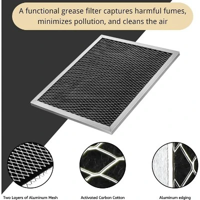 Nispira Replacement Range Hood Grease Filter With Charcoal Compatible With Broan 97007696, S97007696, 6105C, 1172266, 41F. A Set Of 8 Filters 2 Nispira Replacement Range Hood Grease Filter With Charcoal Compatible With Broan 97007696, S97007696, 6105C, 1172266, 41F. A Set Of 8 Filters - Image 2