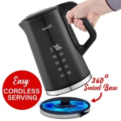 Brentwood 1,100-Watt 1.7-L Cordless Cool-Touch Digital Electric Kettle With Stainless Steel Interior, BTWKT2015DBK In Black 13 Brentwood 1,100-Watt 1.7-L Cordless Cool-Touch Digital Electric Kettle With Stainless Steel Interior, BTWKT2015DBK In Black -Kitchen Appliances GUEST 82f1fcca 6774 4280 9d40 fe61f78743f4
