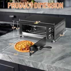ROVSUN Indoor Pizza Oven Countertop, 1100W Stainless Steel Single Layer Commercial Electric Pizza Oven W/ Timer And Temperature Control, Easy-to-Clean -Kitchen Appliances GUEST 8315e676 d2fe 47d1 a69e cbca7909baa1